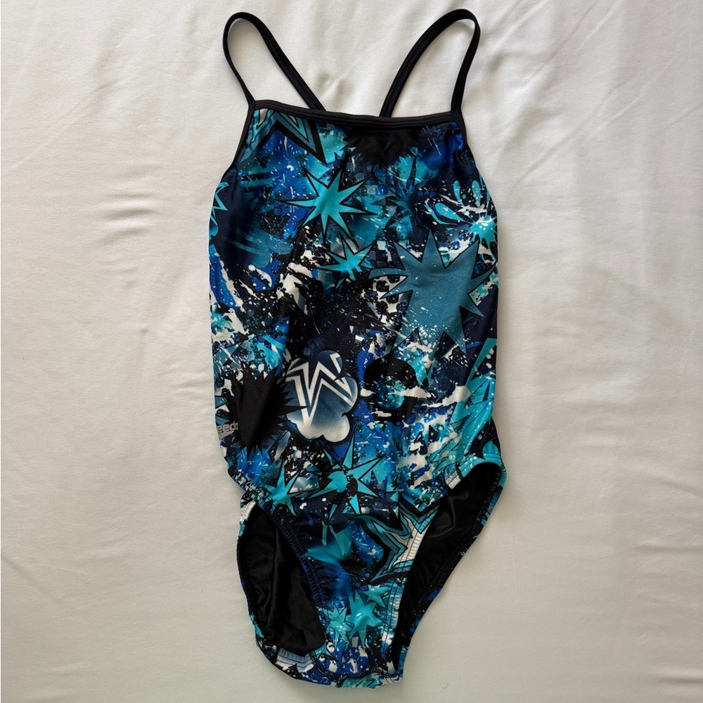 Speedo Kids Starry Black and Blue Swimsuit